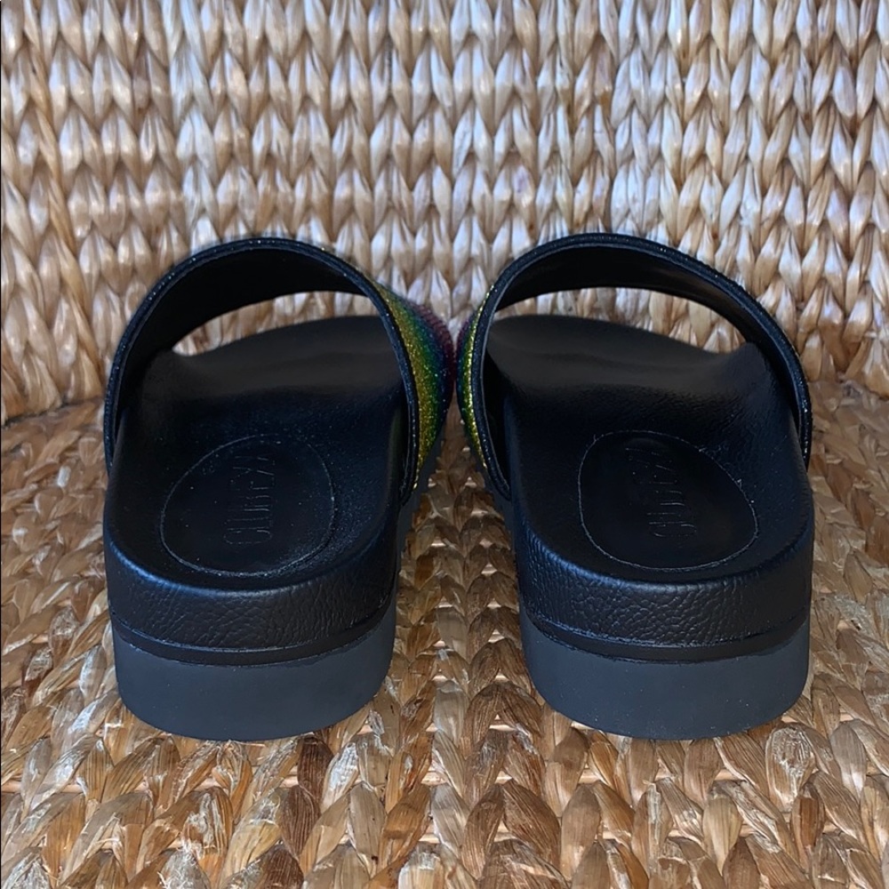 NIB 🌈Rhinestone Rainbow Slides Sandals - Picture 3 of 7